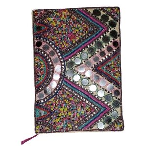 Hand Crafted Fabric Writing Notebook Diary Journal Sequined Embellished Fabric